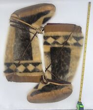 Vintage Indigenous Inuit Alaskan Indian Mukluk/Boots Carabou/Seal Skin Sz 8/9 picture