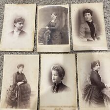 Lot of 6 Antique Cabinet Cards Unidentified Women Photographs 6 1/2x 4 1/4 picture