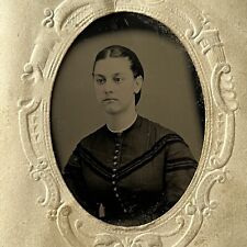 Antique Tintype Photograph Beautiful Fresh Faced Young Woman Teen Girl picture
