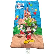 Vintage Disney Sleeping Bag Kids Magic Kingdom Mickey Mouse Peter Pan 30 x 57 picture