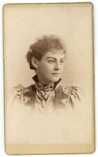 CIRCA 1891 Dated CDV Incredibly Beautiful Woman Ornate Dress Stevens Chicago, IL picture