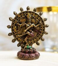Ebros Vastu God Lord Shiva Nataraja Fire Wheel Cosmic Dance Miniature Figurine picture