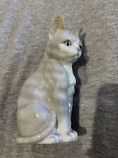 Vintage Otagiri Sitting Porcelain Kitten Kitty Cat Figurine Grey White Japan picture