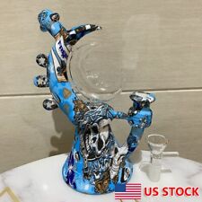 7.4 inch Smoking Hookah Moon Teapot Bong Bubbler Silicone Water Pipe +Bowl. picture