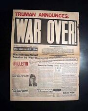 Great JAPANESE SURRENDERS End of World War II Peace V-J Day 1945 WWII Newspaper picture