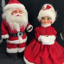 Kitschy Vintage Santa & Mrs Claus Soap Bottle MCM Red White Plastic Body picture
