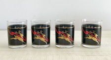 Vintage CULVER Christmas Glasses, Dasher Hand Silk Screened Reindeer Set of Four picture