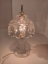 Vintage Cut Crystal Glass Boudoir Bed Side Night Light Table Lamp 11