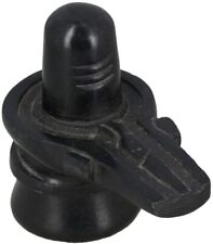 Marble Shiva Lingam Shiv Ling Idol Murti Statue Adiyogi Black Lingam 5 Inches picture