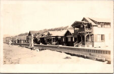 Postcard Old Bungalow Style Houses On Beach Or Lakefront RPPC UNP picture