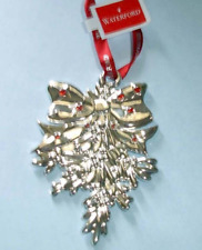 Waterford Mistletoe Silverplated 2013 Ornament w/Red Crystals #159772 New picture