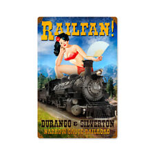 Vintage Style Metal Sign Railfan  12 x 18 picture