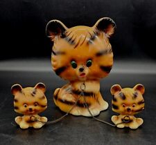 1960s Japan Anthropomorphic Chained Orange Tiger Kitty Cat & 2 Cub Kittens picture