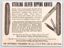 c1880s Sterling Silver Ripping Knives Butterlick Publishing Art Antique Print Ad picture