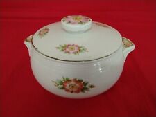 Vintage Halls Superior Quality Kitchenware Rose White 658 Bowl with Lid  picture