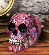 Ebros Day Of The Dead Fuschia Pink Metronome Floral Tattoo Sugar Skull Statue picture