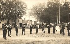 MARCHING BAND original real photo postcard rppc OREGON WISCONSIN WI c1910 picture