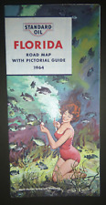 1964 Florida  road  map  KYSO gas pictorial Weeki Wachee Spring Brooksville picture