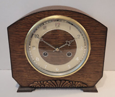 Antique c1930’s British Oak Cased “Anvil” & “Perivale” Chiming Mantel Clock picture