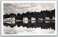 Wells Maine~Sleepytown Guest Resort~Reflections in Lake~1940s B&W Postcard picture