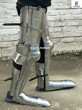 18 Gauge Medieval LARP Leg Guard Steel SCA Full Leg Armor with Greaves gift item picture