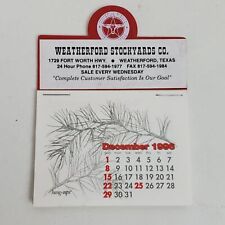 Vintage 1997 Stick Up Calendar Weatherford Stockyards Texas Advertising picture