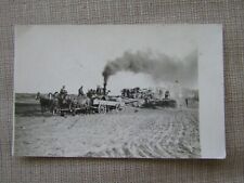 RPPC- Steam Tractor and Wagons During Threshing picture