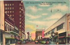 Orlando Florida Orange Avenue Main Shopping District Postcard picture