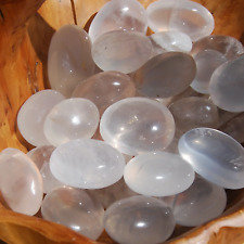 ONE Glowing Girasol Clear Quartz Crystal Palm Stone, Natural Opalescent picture