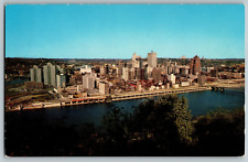 Pittsburgh, PA - Monongahela River & Downtown Pittsburg - Vintage Postcard picture