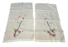VTG TEA TOWELS FOR YOUR LIPS AND FINGER TIPS EMBROIDERY BOY & GIRL picture