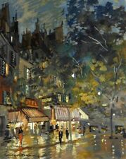 Dream-art Oil painting Paris-Cafe-by-Night-Constantin-Korovin-oil-painting art @ picture