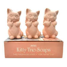 Kitty Trio Soaps Pink Mini Vintage Avon 1987 Kitten 3oz NEW Retro Bathroom Decor picture