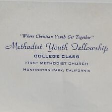 1949 Youth Fellowship First Methodist Church Invitation Letter Huntington Park picture