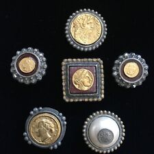 Button Covers Vintage Set of 6 Vintage Rare  picture