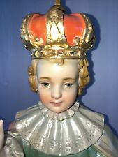 Antique Vintage  Jesus Infant of Prague Statue  From A Catholic Church  24” picture