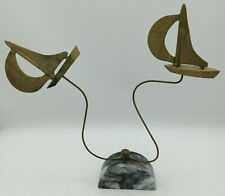 Sailboats Sculpture Brass w/Granite Base 12
