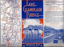 Lake Champlain Bridge, Official Map, New York, Vermont, 1930's picture