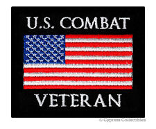 US COMBAT VETERAN PATCH embroidered iron-on MILITARY VET IRAQ AFGHANISTAN EMBLEM picture