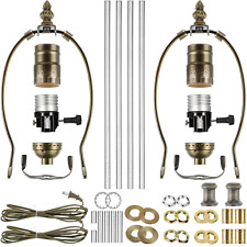 Mudder 2 Sets Silver Finish Make a Lamp Light Kit, Lamp Wiring Kit with 8 Inch  picture