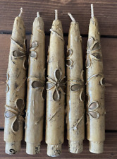 5 Vintage Mexican Wooden & Paper Mâché Candle Sticks picture