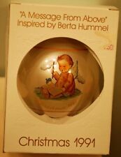 Vintage 1991 SCHMID Berta Hummel 'A MESSAGE FROM ABOVE' Christmas Ornament W Box picture