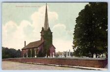 1910's LEWES DELAWARE EPISCOPAL CHURCH CEMETERY GRAVEYARD BRICK FENCE POSTCARD picture