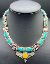 Beautiful Old Vintage Tibetan Jewelries Rare Unique Necklace With Natural Amber picture