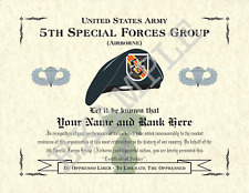 5th Special Forces Group (A) Personalized Art Print 8.5 x 11 (BADGE/BLK VIET) picture