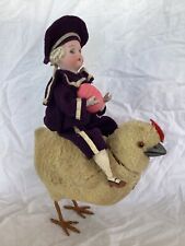 rare German Easter candy container chick with doll picture