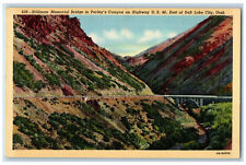 c1940's Stillman Memorial Bridge in Parley's Canyon Salt Lake City UT Postcard picture
