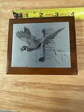 etching  Art pheasant game bird vintage iminac company Metal  MCM picture