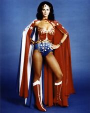 Lynda Carter Wonder Woman in outfit and cape hands on hips 24x36 inch Poster picture