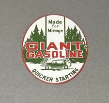 VINTAGE GIANT GASOLINE PORCELAIN SIGN CAR GAS OIL TRUCK picture